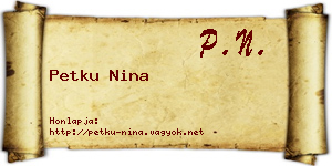 Petku Nina névjegykártya